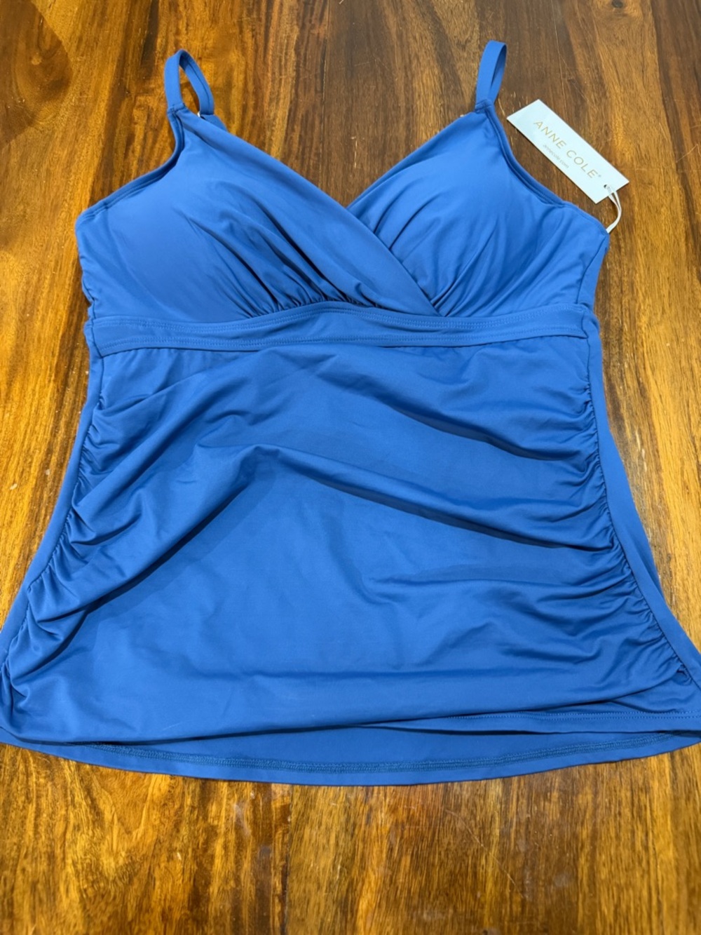 Anne Cole Royal Blue Surplice Tankini Top